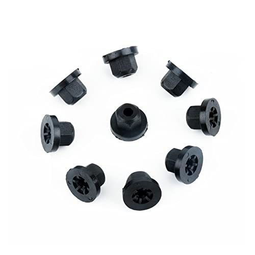 Rivets hexagonaux en plastique 10 mm contre vibrations écrous carrosserie 16131176747