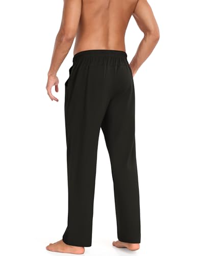 COOFANDY Men Cotton Yoga Pants Casual Sweatpants Jogger Open Bottom Lounge Pants with Pockets4