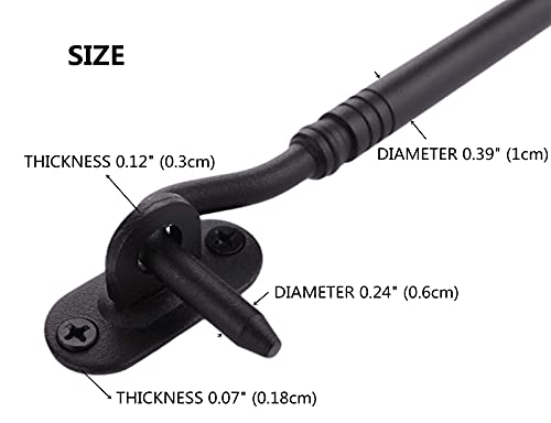 6" Barn Door Lock Sliding Door Lock Barn Gate Latch Privacy Hook And Eye Latch Black,Fireflyweb Heavy Duty Solid Barn Door Lock Latch Extra Thicken Cabin Hooks(Update New Black 6Inch) #TOP1