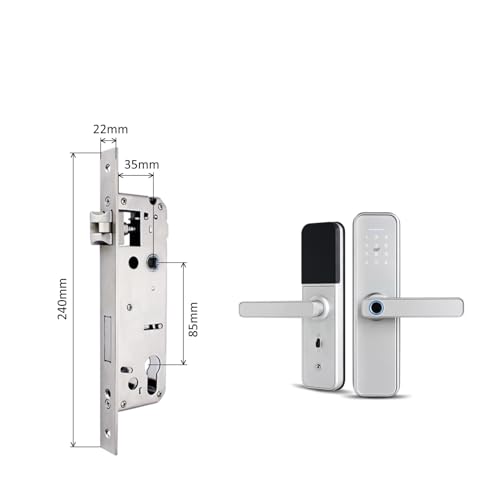 Serrure connectée X5 WiFi argent avec empreinte biométrique, code et lecteur RFID - 4