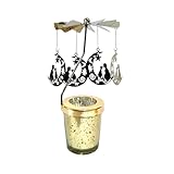 Ambiance rotative : transformez n'importe quel espace en une atmosphère magnifique et enchanteresse avec ce bougeoir rotatif. Les plumes délicates tournent automatiquement avec la chaleur d'une bougie ou même avec une douce brise, créant un affichage incroyablement .