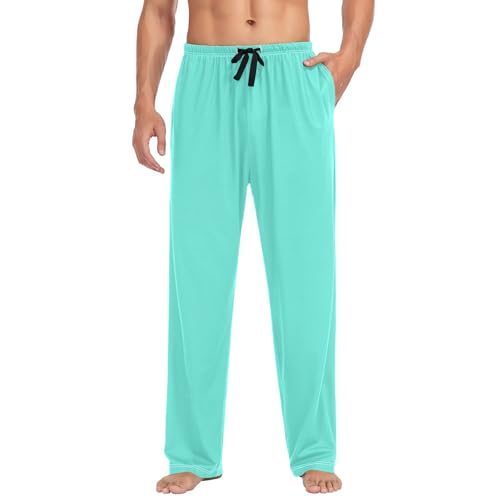 Turquiose Teal Mens Pajama Pants Men's Pajama Bottoms Soft Cotton Sleep Pjs Lounge Pants L