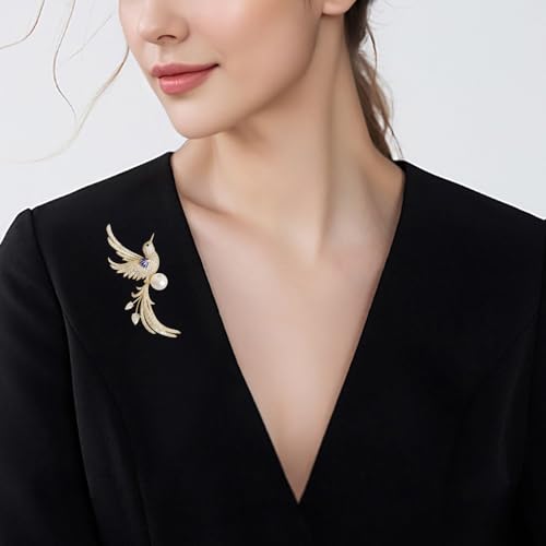 Image of Animal Bird Brooch Pins for Women Rhinestone Lapel Pin Accessories Blazer Dress Denim Jacket Birthday Wedding Jewelry Gifts