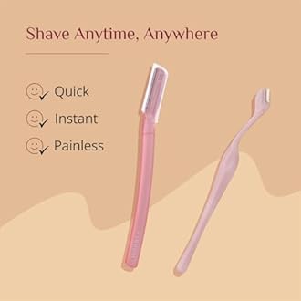 Carmesi Women's Face Hair Removal Combo | 1 Face Razor, 1 Eyebrow Razor, 1 Facial Shaving Balm | Instant & Painless Hair Removal | For Eyebrows, Upper Lip, Forehead, Peach Fuzz, Chin and Sideburns