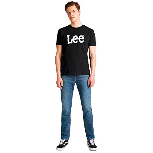 Lee - T Shirt Herren - Regular Fit - Wobbly Logo Tee - Schwarz – Ansicht 5