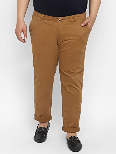 Image of Urbano Plus Men Mid Rise Cotton Regular Fit Casual Chino Pants Stretch
