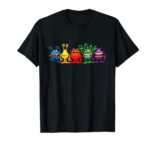 Lindo y divertido OVNI Alien Monstruo Amigos de dibujos Camiseta Cover