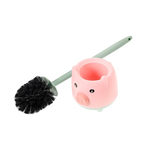 OUNONA Cepillo para Inodoro con Mango y Base Cepillo de Limpieza para Baños y WC Cerdas para Eliminación de Manchas Material Duradero para Uso Doméstico