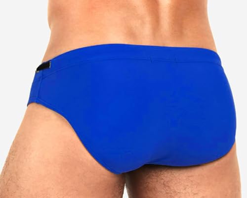 Men's Quick Dry Swimming Trunks Briefs Solid Swimwear Boxer Swimsuit Underwear with Elastic Drawstring3