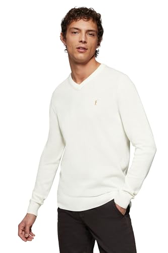Polo Club Maglione Scollo a V Maniche Lunghe Borgogna Uomo Maglioni Pullover V-Neck 100% Cotone