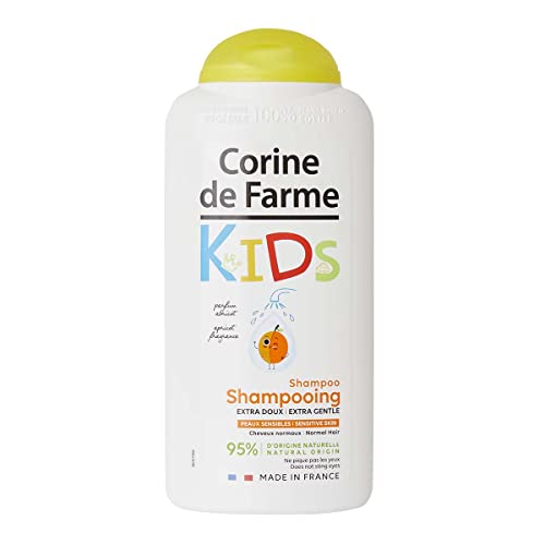 Corine de Farme Shampooing Kids Extra-Doux à l'Abricot-Nettoie En Douceur, Évite Les Nœuds, Nouveau Format, 95% D'Ingrédients D'Origine Naturelle, Extra-Doux, Parfum Fruité D'Abricot Cover