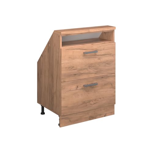 Vicco Küchenschrank für Dachschrägen R-Line, Goldkraft Eiche, 60 cm mit 2 Schubladen Vicco Küchenschrank für Dachschrägen R-Line, Goldkraft Eiche, 60 cm mit 2 Schubladen