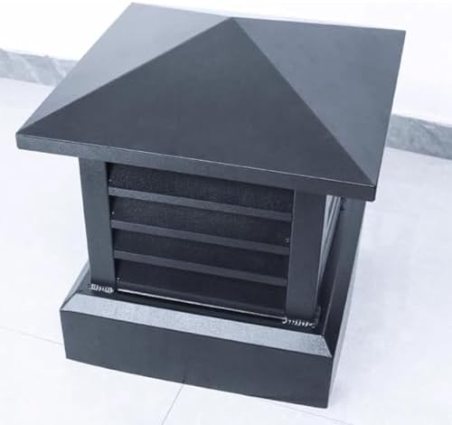 Aluminum Alloy Square Chimney Cap Rainproof with Tapered Top and Louver Outdoor Fireplace Vent Cover for Improved Draft and Protection