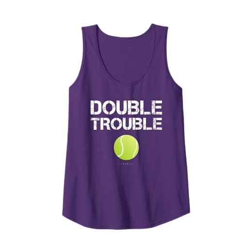 Womens Double Trouble Tanks - Funny Tennis Team Gift Tank Top