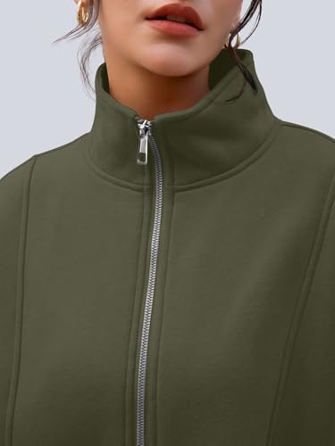 Image of AUTOMET Women's Quarter Zip Oversized Sweatshirt Fleece Mock Neck Pullover