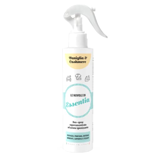 Le Nubes di Essenza - Perfume higienizante en spray para ambiente, tejidos y superficies con esencias naturales y sales cuaternarios de amonio (250 ml)