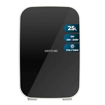Cecotec Mini Frigorifero Bolero MiniCooling 25L Bahamas Black. 12V-220V, compatibile auto e caravan, raffreddamento e riscaldamento, temperatura 7-65º, trasporto facile, DESIGN MODERNO