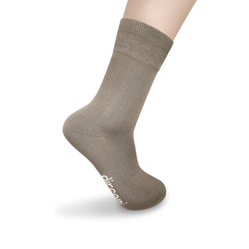 dirconi - 6 pares de calcetines de bambú de primera calidad, unisex, extralargos, antisudor, transpirables, reguladores de la humedad, antiolores, talla 36-50, moca, S