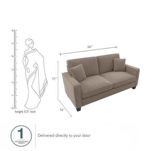 Image of Torque Moscow 2 Seater Fabric Sofa (Light Brown) 2 Person Sofa, Wooden Sofa Set, Couch for Living Room | 1 Years Warranty