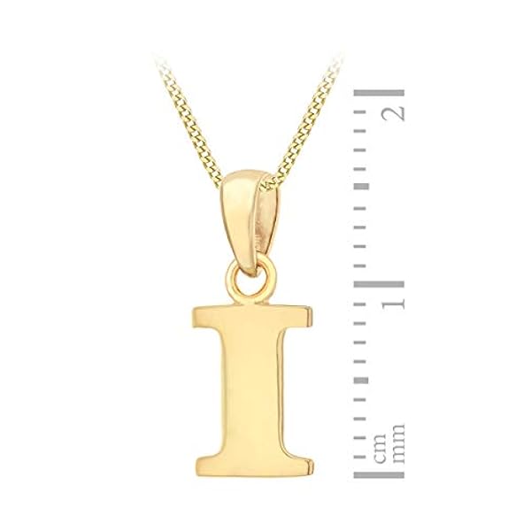 Carissima guld dam 9 karat gult guld initial hänge på 9 karat gult guld 25 diamantslipning justerbar kindkedja 41 cm/16 tum–46 cm/18 tum halsband