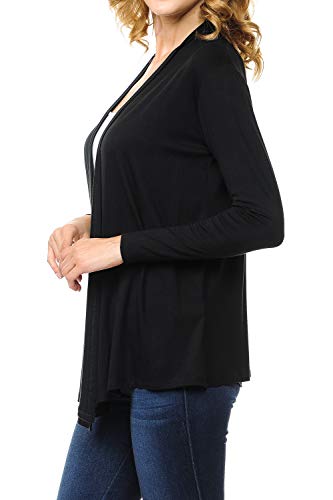 Women's Long Sleeve Open Front Drape Lightweight Knit Cardigan (S-3XL)2