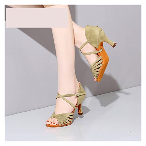 Chaussures de danse latine vertes à talons hauts réglables taille 37
