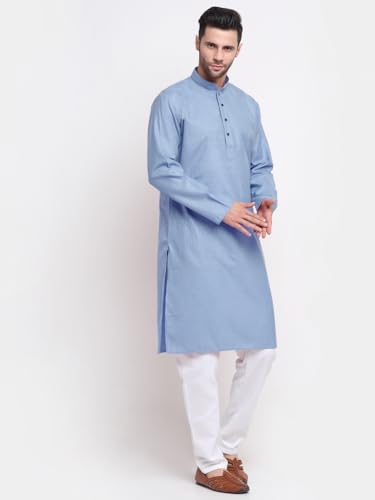 Image of KRAFT INDIA Men Cotton Stripped Kurta ONLY