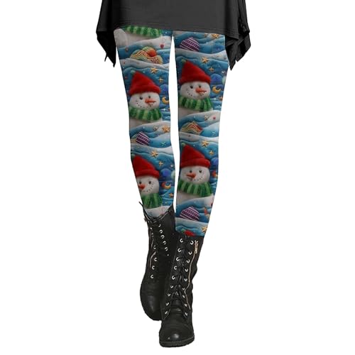 Generisch Leggings de Navidad para mujer, leggins estampados, pantalones ajustados, leggins deportivos divertidos, pantalones de fitness térmicos, pantalones de Navidad, pantalones de yoga de Navidad