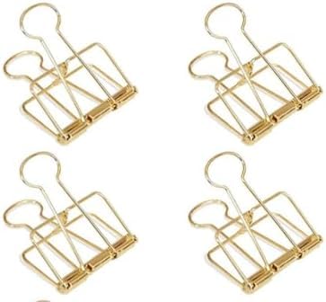 4Pcs Golden Hollow Out Long Tail Wire Binder Clips Paper Binder Clip Large Binder and Paper Clips Small in Size and Light in Weight,Clips, Clamps and Rings,Office Products,51mm