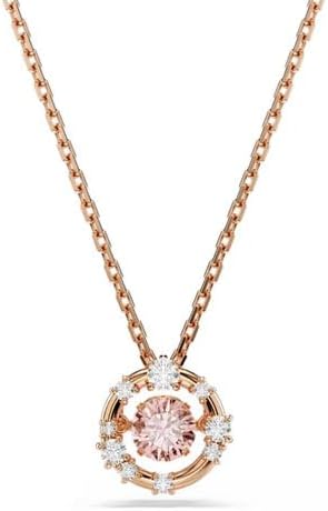 - Constella pendant, Round cut, Dancing stSwarovski One, Pink, Rose gold-tSwarovski One plated