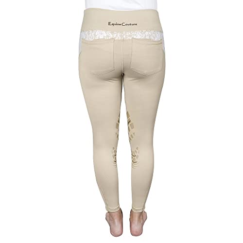 Equine Couture Spicy Girl Chili Tights- Safari w/White- Large3