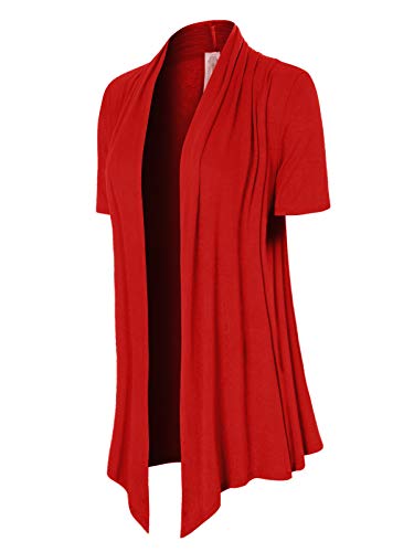 Image of MixMatchy Women's Lightweight Short Sleeve Draped Open Front Cardigan Vest