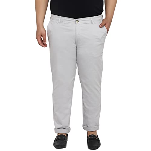 Image of Urbano Plus Men Mid Rise Cotton Regular Fit Casual Chino Pants Stretch