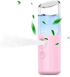 KEMOO Nano Mist Sprayer,Facial Steamer Nano Mister Hydration Spray for Daily Use,USB Rechargeable Portable,Nano Handy Mist Spray,USB Rechargeable Mini Beauty Device(Pink)