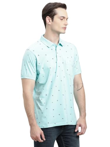 Polo imprimé bleu homme haut de gamme à la coupe ajustée - 3