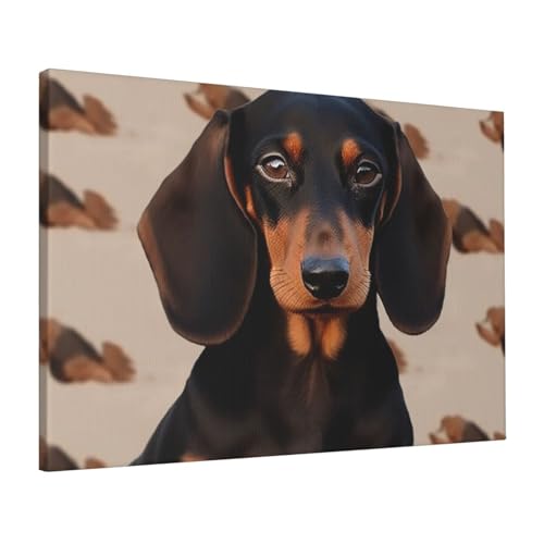 Impression sur toile motif teckel poster mural suspendre salon