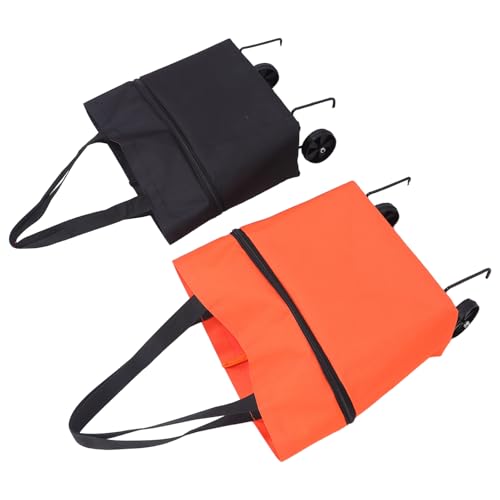 HEANUJJ Carrito de Compras Portátil Plegable con Ruedas, 2 Piezas, Capacidad Estable y Ligero, Bolsa de Oxford para Calles Estrechas y Pasillos Urbanos