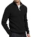 Imagen de DAFENP Jersey Hombre Invierno Cuello Alto con Cremallera Suéter Punto Manga Larga Cálido Trabajo Pullover FS6783M-Black-XL