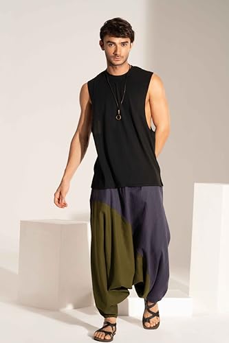 Travel Hippie Parachute Pants for Men, Baggy Flowy Pants Lounge Yoga Harem Boho Music Festival Dance Pant2