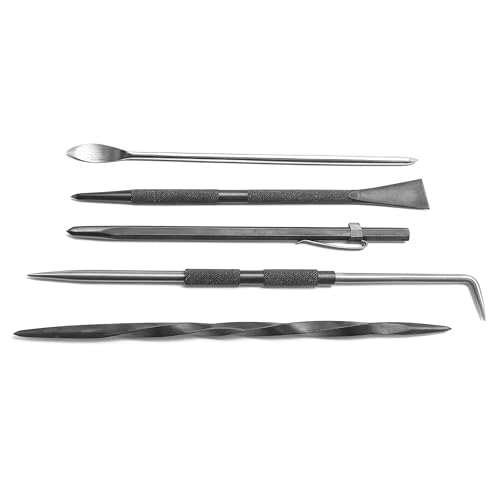 UJ Ramelson Intaglio and Dry Point Etching Scribing Tools Kit, Twisted Scriber, Scraper Burnisher, Hook, and Carbide Scribe, Printmaking Supplies