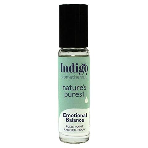 Indigo Herbs Emotionales Gleichgewicht | Impulspunkt Walze ätherische Ölmischung 10ml - Geranie, Lavendel, Fenchel und Bergamotte ätherisches Öle Cover