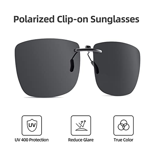Image of Goiteia Polarized Flip up Clip on Sunglasses over Prescription Glasses for Men Women-Upgraded No Blue Glare