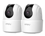 Imou Camara Vigilancia 3MP Ranger 2C(Pack-2), Dete...: 【Resolución 2K & Cobertura de 360°】La cámara de vigilancia wifi Imou está equipada con una lente HD de 3,6 mm y 2K de ancho con un ángulo de visión de 118°, rotación horizontal de 355° y rotación vertical de 80°, sin persiana área de cobertura punt...