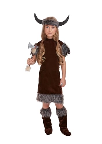 HENBRANDT Childrens Viking Girl Dragon Tamer Fancy Dress Costume Girls Viking Outfit for Kids (Age 10-12)