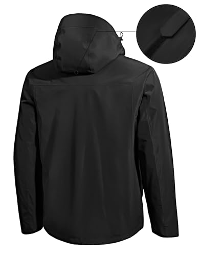 Pioneer Camp Mens Rain Jacket Waterproof Shell Jacket Hooded Lightweight Rain Coat for Outdoor Hiking 4 Pockets Windbreaker2
