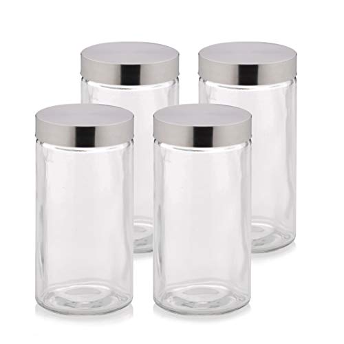 Kela 17868 voorraaddoos, glas, Bera, 1,7 l, 4 stuks
