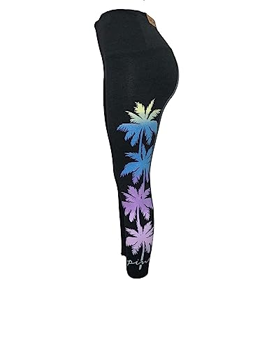 Victoria's Secret Pink Active High Waist Full Length Cotton Palm Legging Color Pure Black/Dark Gray New (as1, Alpha, s, Regular, Regular)
