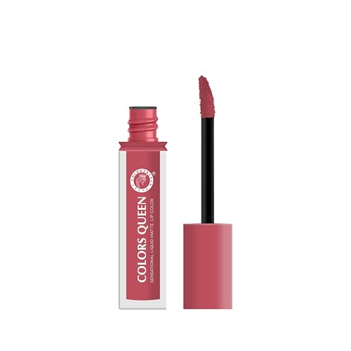 Image of Colors Queen Sensational Liquid Matte Lipstick - 7g | Long Lasting, Fade & Transfer Proof Lipstick | Highly Pigmented, Water & Smudge Proof Liquid Lipstick for Women (14 - Punch Pink)