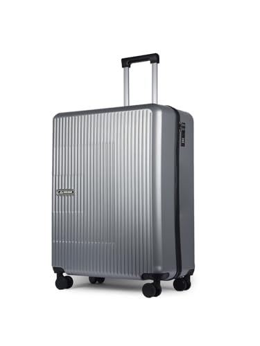 Image of Move-Meant Travel PRO Cabin Size Trolley Bag for Travel, 55cm, Silver - Small Hard Shell Luggage - 360 Degree Spinner Wheels - Unisex - Polycarbonate Suitcase - Combination Lock - Flight Short Trips