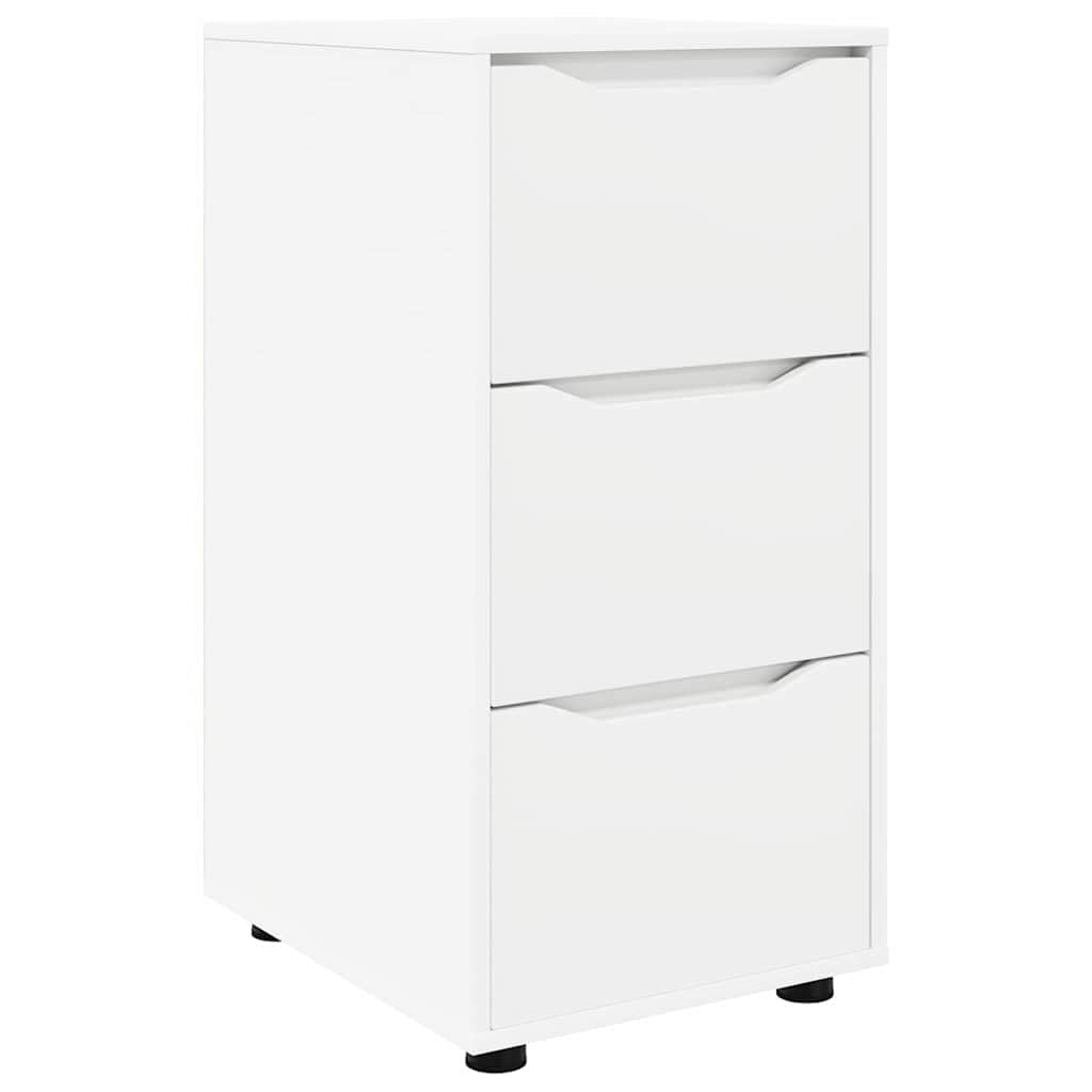 Armario de almacenamiento de madera cómoda de 3 cajones blanca y elegante